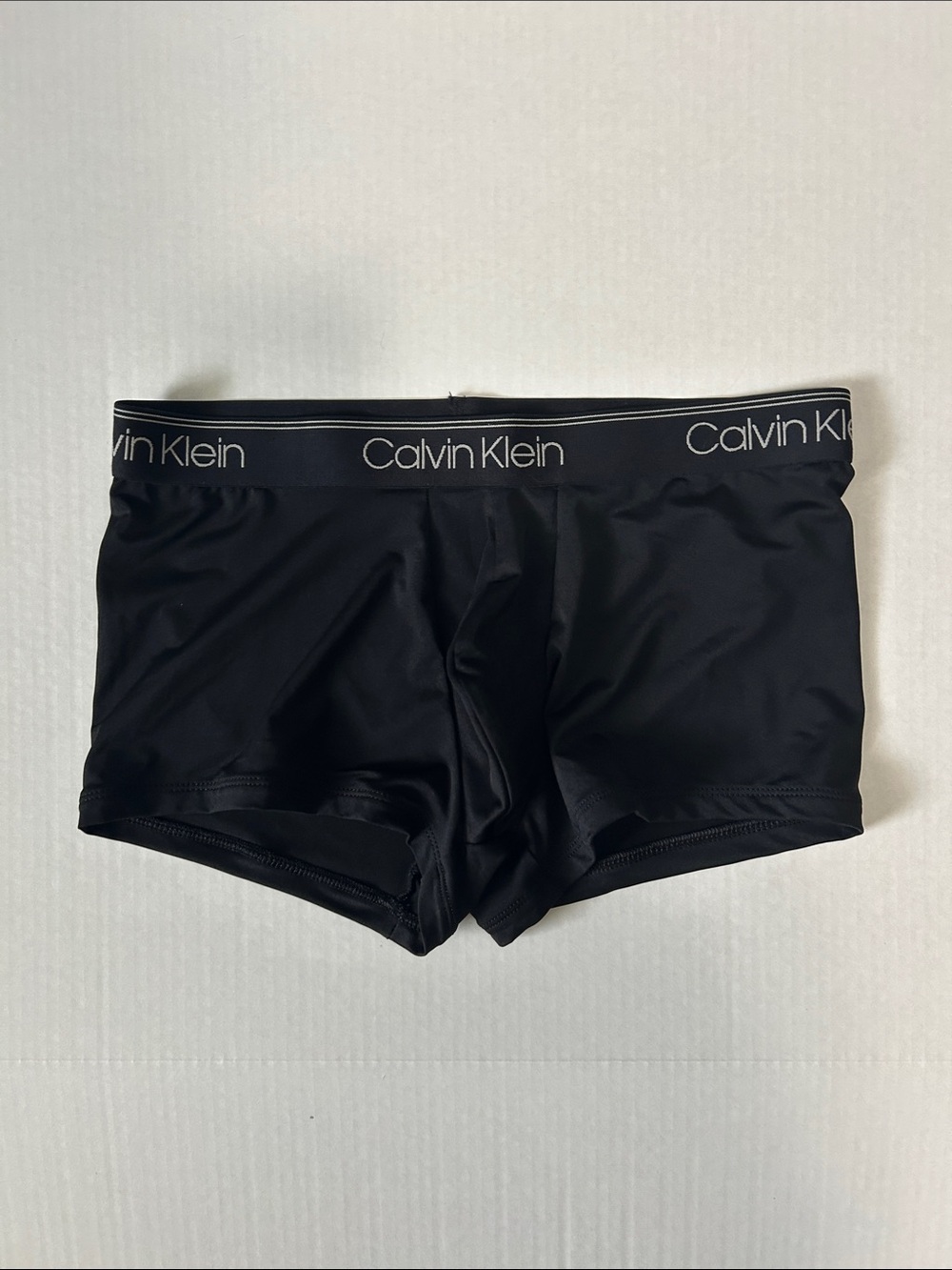 Calvin Klein Black Trunk Briefs with White Logo Waistband